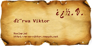 Árva Viktor névjegykártya