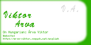 viktor arva business card